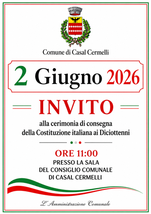 Cerimonia di consegna della Costituzione Italiana ai Diciottenni